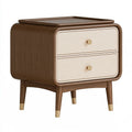 Nachttisch 55 x 40 x 60 cm aus Holzwerkstoff Braun Beige mit 2 Schubladen