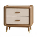 Nachttisch 60 x 42 x 65 cm in Beige Holzoptik mit 2 Schubladen