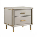 Nachttisch 55 x 40 x 58 cm Beige aus Holzwerkstoff mit 2 Schubladen