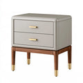 Nachttisch 50 x 40 x 65 cm aus Holz in Grau Braun Gold - mit 2 Schubladen