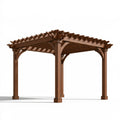 Holzpergola 300 x 300 x 240 cm Braun für Garten klassische Lamellenkonstruktion