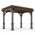 Pergola 300 x 300 x 250 cm aus Metall und Holzoptik für den Garten
