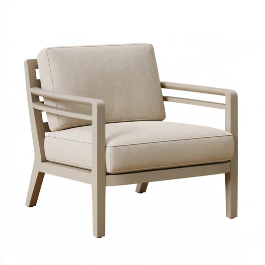 Sessel 78 x 75 x 78 cm Beige mit Textilpolsterung und Holzrahmen