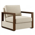 Polstersessel 90 x 85 x 86 cm Cremebraun mit Textilbezug und Holzgestell