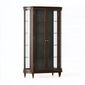 Vitrine 100 x 42 x 180 cm Holz Glas Braun klassisch mit Glastüren