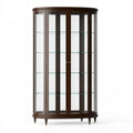 Vitrine 100 x 45 x 190 cm Dunkelbraun Holz und Glas mit Glastüren