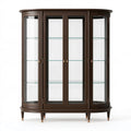 Vitrine 120 x 45 x 190 cm aus Holz und Glas in Dunkelbraun - klassisch mit 4 Glastüren