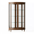 Vitrine 100 x 45 x 190 cm aus Holz und Glas in Dunkelbraun mit Glastüren