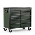 Werkzeugwagen 112 x 61 x 100 cm aus Stahl dunkelgrün mobil mit Schubladen
