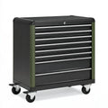 Werkzeugwagen 76 x 46 x 97 cm Stahl Schwarz Olivgrün mit 9 Schubladen abschliessbar